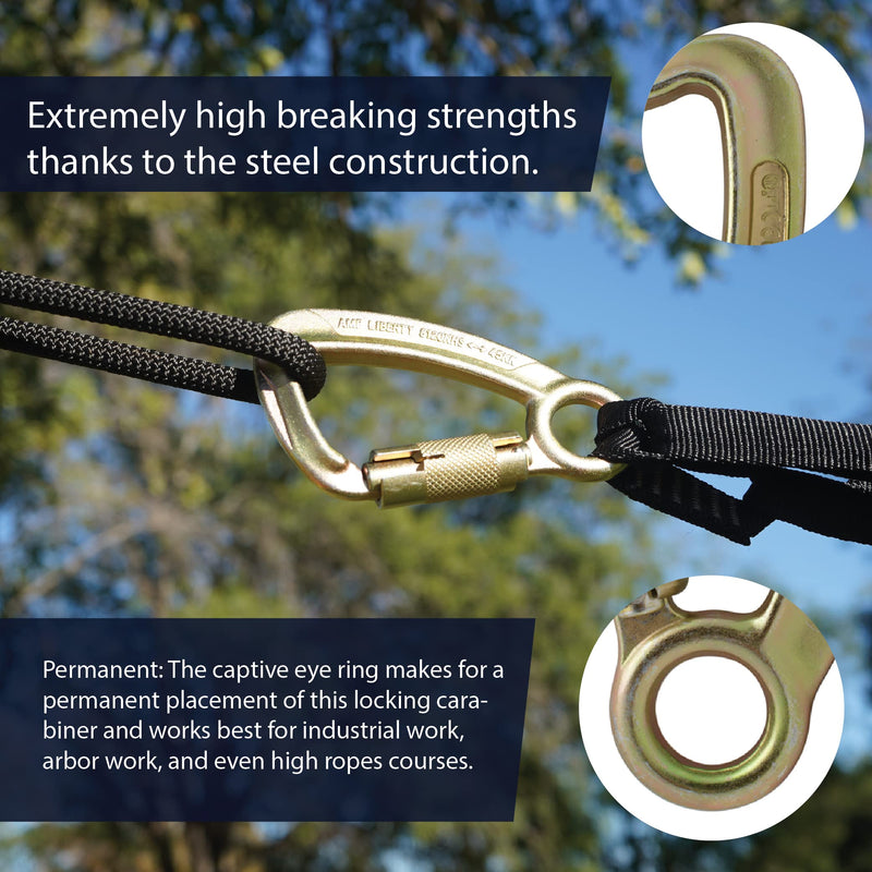 FUSION Climb Liberty Steel Auto-Lock Captive Eye High Strength Carabiner - BeesActive Australia