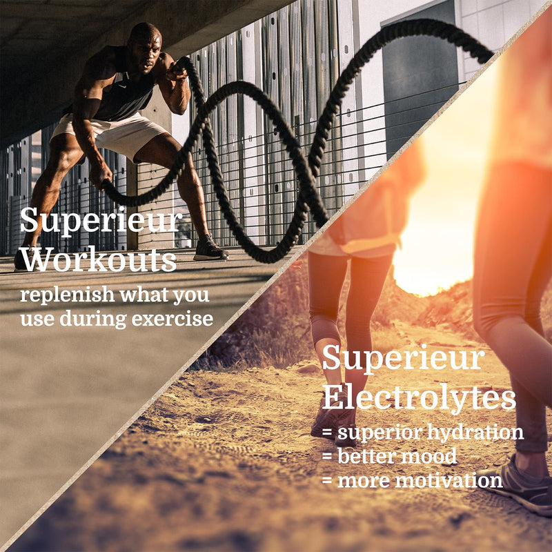 Superieur Electrolytes – Plant Based Electrolyte Supplement w/Sea Minerals for Hydration & Recovery – Keto Friendly, Non-GMO, Zero Sugar, Vegan Healthy Sports Drink Powder – Watermelon (70 Servings) - BeesActive Australia