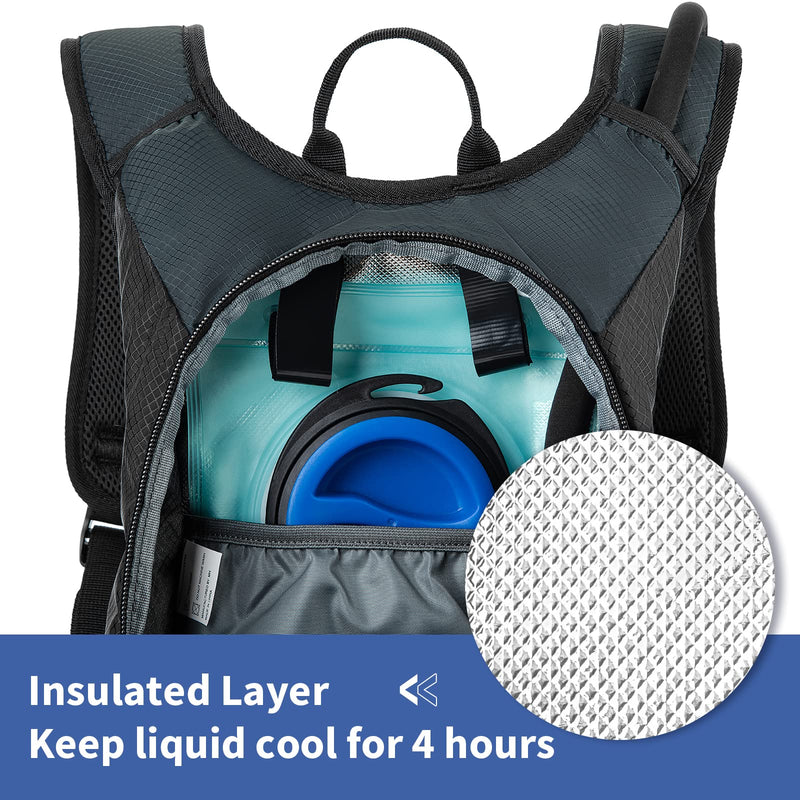 MIRACOL Hiking Hydration Backpack with 2L Leak Proof Water Bladder, Lightweight Insulated Water Pack for Men & Women, Compact & Comfortable Daypack for Running Hiking Cycling Climbing Camping Biking Dark Green - BeesActive Australia