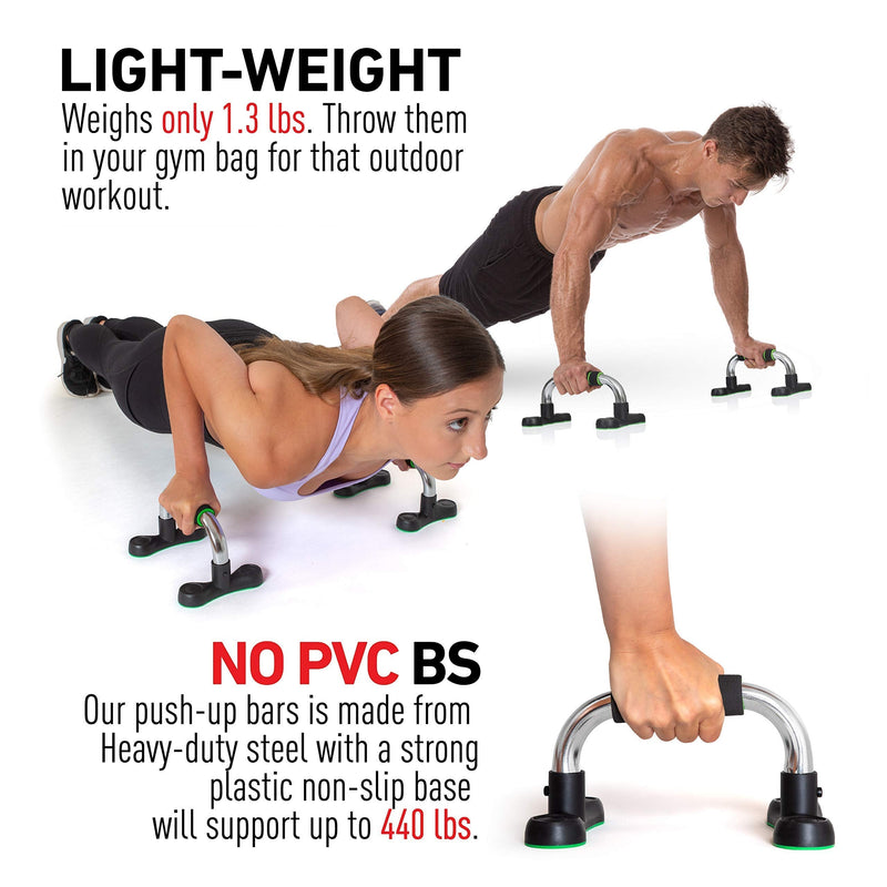 Mazzello Steel Push Up Handles for Floor - Push Up Stands Strength Training - Lightweight 1.3 lbs - Non-Slip Floor Exercise Equipment for Men and Women - Push up Bars to Take Anywhere - BeesActive Australia