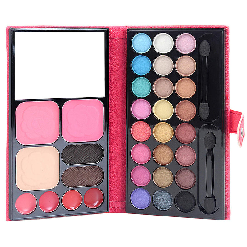 Vtrem Professional Makeup Palette Kit, 24 Colors Eyeshadow + 4 Lip Glosses + 2 Eyebrow Powder + 2 Blushers + 1 Pressed Powder + Mirror + 2 Brushes Make Up Palette Set for Teen Girls, Beginners, Pros Makeup Palette Kit / Style 1 - BeesActive Australia