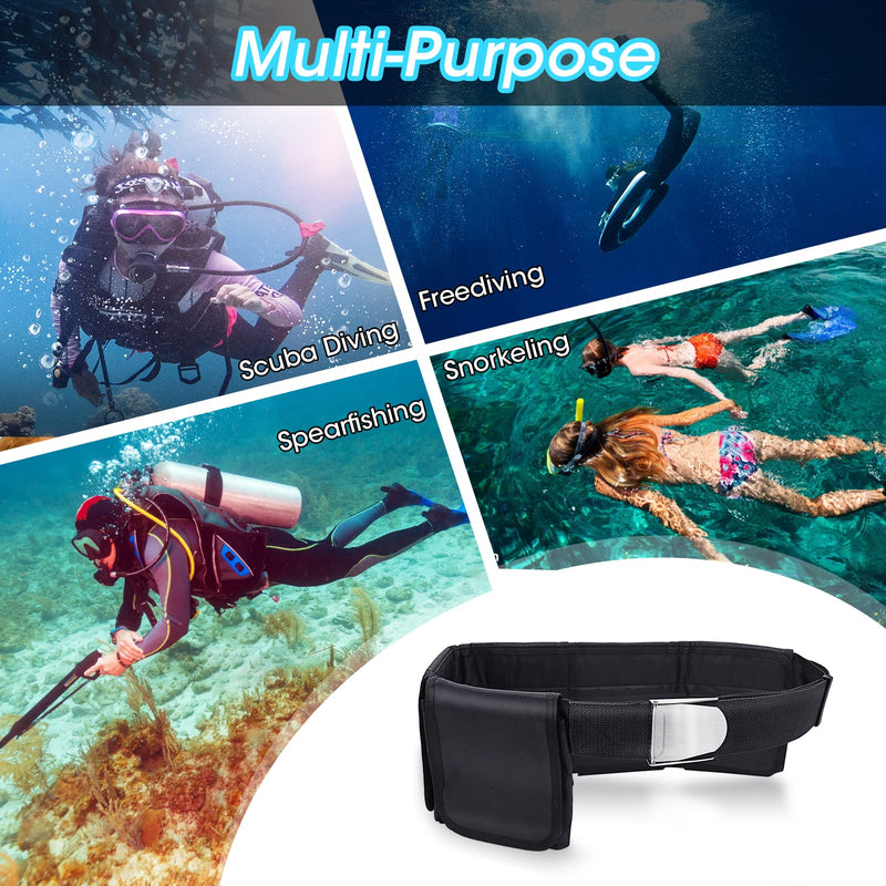 Scuba Weight Belt with 5 Pockets, Quick-Release Buckle Diving Pocket Weight Belt Adjustable Snorkeling Webbing Weight Pouch Belt fit for Waist 32" to 52" - BeesActive Australia