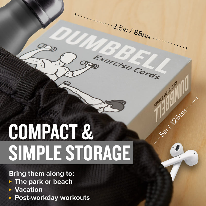 NewMe Fitness Dumbbell Workout Cards, Instructional Fitness Deck for Women & Men, Beginner Fitness Guide to Training Exercises at Home or Gym (Dumbbell, Vol 1) Dumbbell (Vol 1) - BeesActive Australia