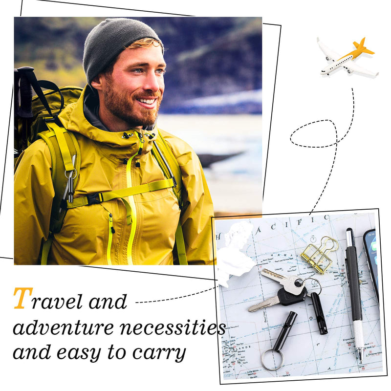 Weewooday 12 Pieces Emergency Whistle with Keychain Aluminum Whistle Hiking Camping Survival Aluminum Whistle Loud Sound Emergency Whistles for Camping Hiking Hunting Outdoors Sports Black - BeesActive Australia