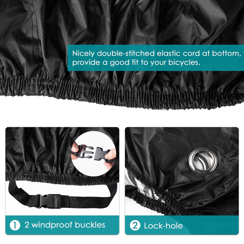 Favoto Bike Cover Waterproof Outdoor Bicycle Cover Thicken Oxford 29 Inch Bike Cover for 2-3 Bikes UV Snow Wind Proof with Anti-Theft Lock Hole - BeesActive Australia