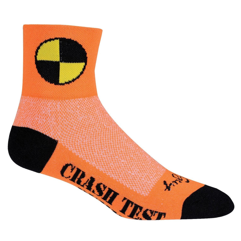 SockGuy Men's Crash Test Dummy Socks Small-Medium Orange - BeesActive Australia