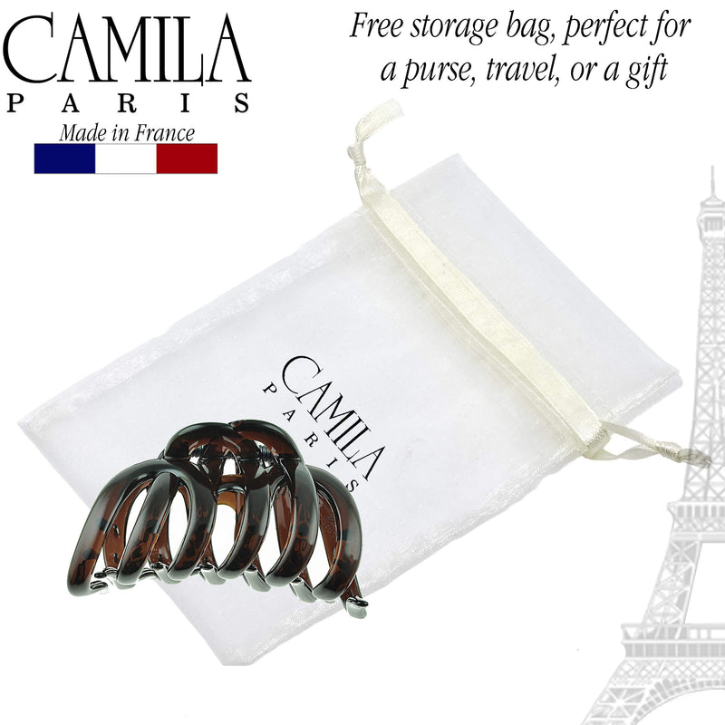 Camila Paris AD718 Octopus French Hair Clips for Women Thick Hair, Large Hair Clips for Thick Hair for Curly Wavy Long Hair, Strong No-Slip Grip Hair Claw Clip Big Hair Clips for Women. Made in France Tortoise Shell - BeesActive Australia