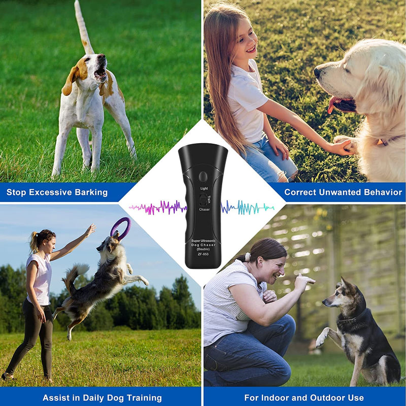 Anti Barking Device, Ultrasonic Dog Bark Deterrent with LED Lights, Dual Sensor Dog Barking Deterrent Dog Barking Control Devices Dog Training Safe for All Dogs of All Ages & Breeds, 33Ft Range Black1 - BeesActive Australia