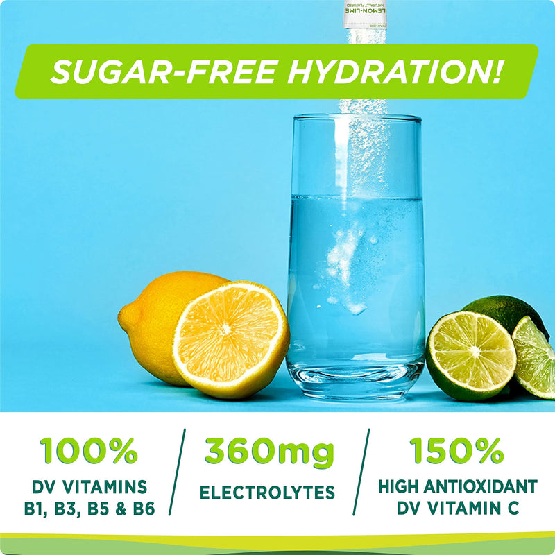 Stur Electrolytes Powder Hydration Packets | Lemon Lime | Sugar Free Water Flavor Packets for Workout Recovery | High Antioxidants & B Vitamins | Keto, Vegan, Non-GMO, Paleo (96 Packets) 96 Count (Pack of 1) - BeesActive Australia