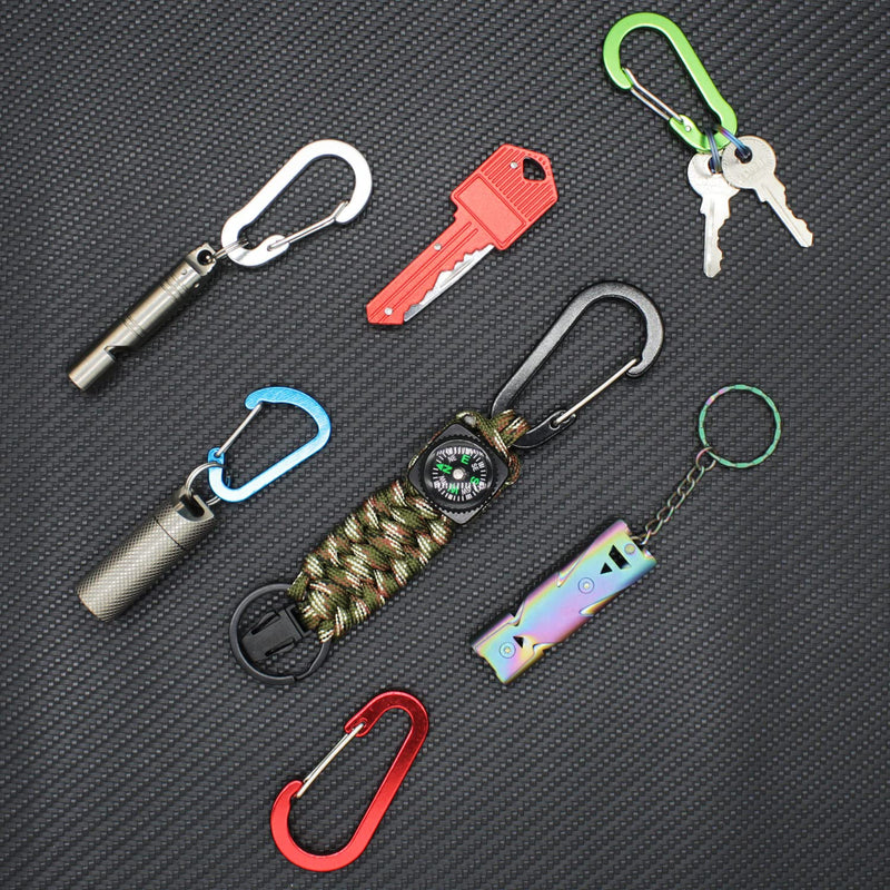 1.6"/2"/2.4" Aluminum Alloy Multi-Use Carabiner Clips, Small Carabeaner Keychain Hooks for Home Rv Camping Fishing Traveling 1.6"/2"/2.4" 15 - BeesActive Australia