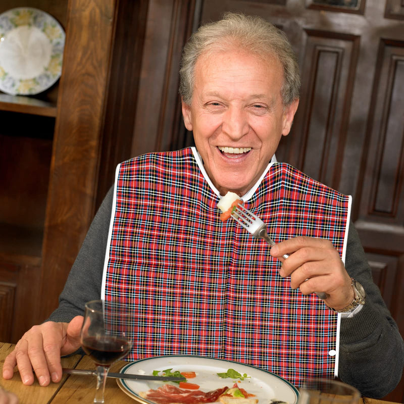 Adult Bibs, Adult The Eldly Bib Adult Washable Dining Bibs for Elderly, 3 Pack,Red,Green,Blue - BeesActive Australia