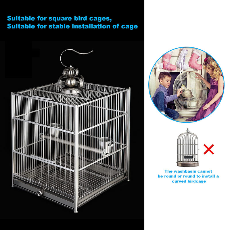 Bird Feeder for Cage Acrylic Automatic Seed Container Parrot Food Holder No Mess Bird Feeder Animal Cage Water Food Holder for Parrot Parakeets Small-5.1 Inch x 5.1 Inch - BeesActive Australia