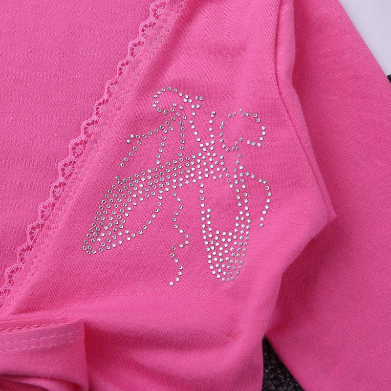 inlzdz Kids Girls Long Sleeve Front Knot Cotton Wrap Top Ballet Dance Gymnastic Sports Cardigan Rose Red 10-12 - BeesActive Australia