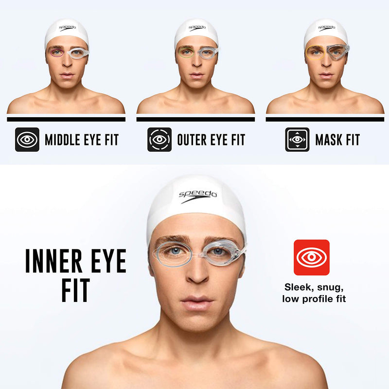 [AUSTRALIA] - Speedo Unisex-Adult Swim Goggles Speed Socket 2.0 Black/Silver Mirrored 