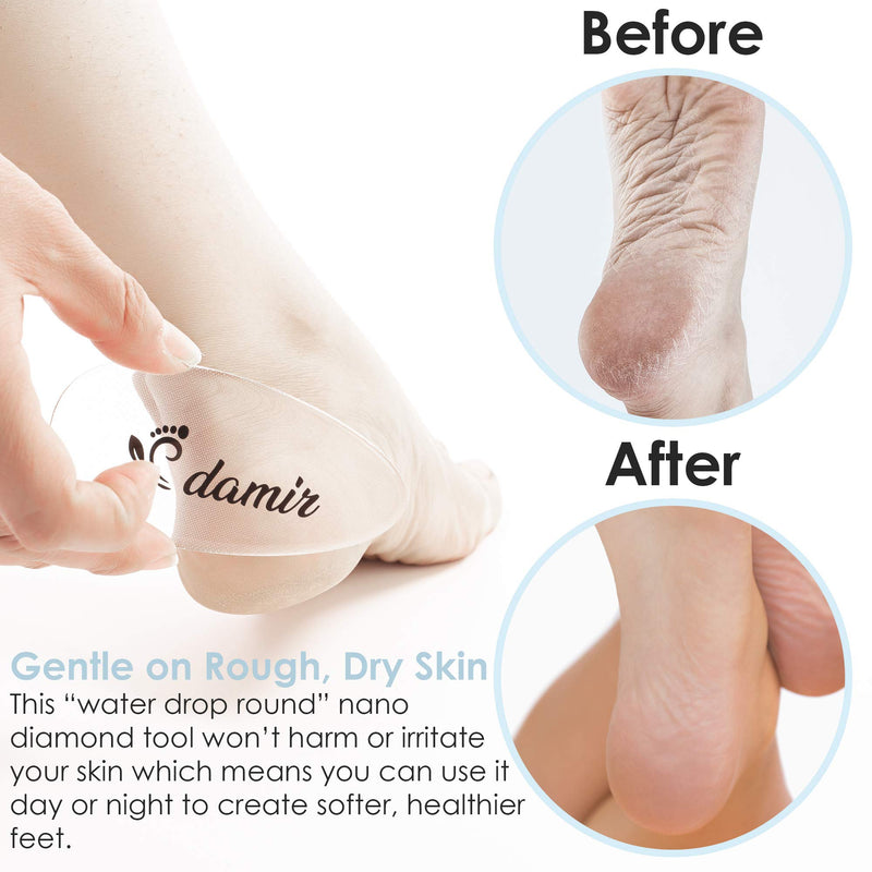 Damir Premium Foot file for the feet Rasp Foot Scrubber Glass Exfoliation Crystal Callus Remover for Dry Cracked Skin Deep Tool, Heels Corn Buffer and Pedicure Portable Scraper - BeesActive Australia