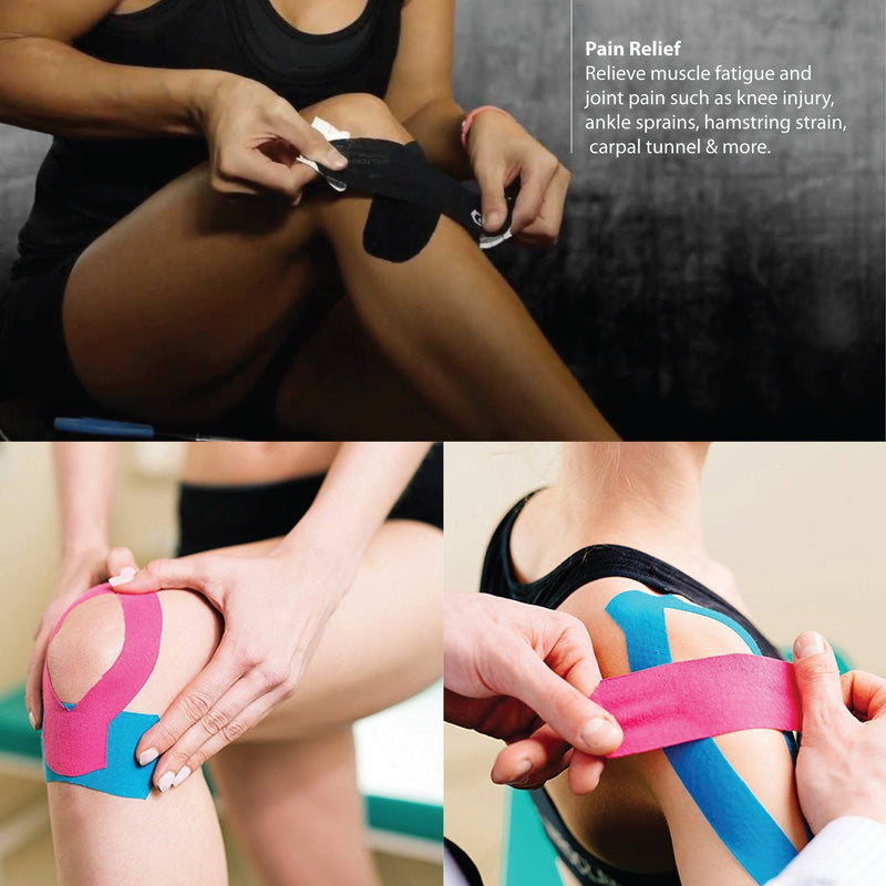 Kinesiology Tape Pro Athletic Sports. Knee, Ankle, Muscle, Kinetic Sport Dynamic, Physical Therapy. Strong-Rock Breathable h2o Resist Cotton.Roll,Uncut,2in x 16.4ft.Bulk k -Beige Beige - BeesActive Australia