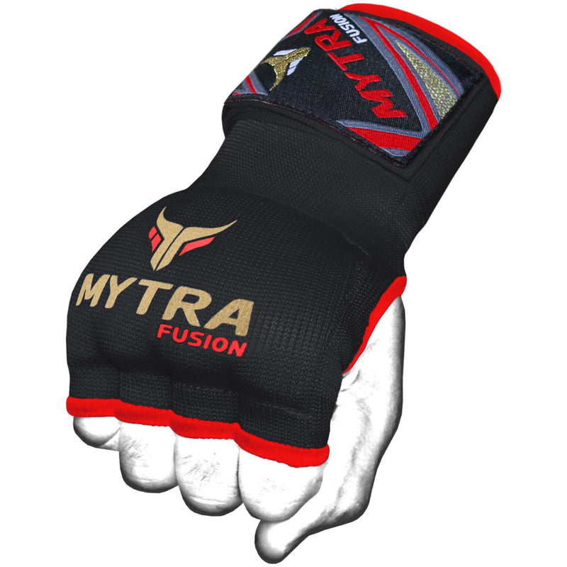 [AUSTRALIA] - Mytra Fusion Kids Hybrid Boxing Inner Gloves Punching Boxing MMA Muay Thai Gym Workout Gel Inner Gloves Black Junior 