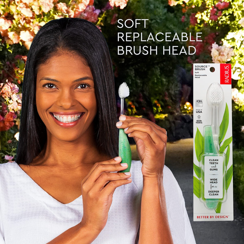 RADIUS Toothbrush Source Floss Brush BPA Free & ADA Accepted Improve Gum Health & Reduce Gum Issues - Soft - Cornstarch - Pack of 1 1 Count (Pack of 1) - BeesActive Australia