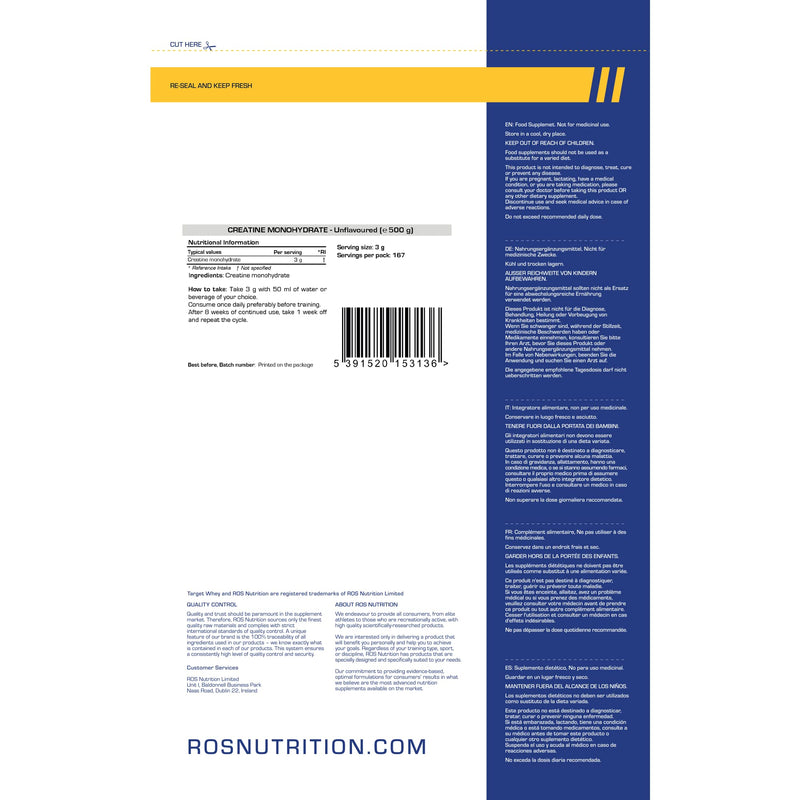 Creatine Monohydrate Unflavoured | 500g (167 Servings) | Batch Tested | Ultra Fine 200 Mesh Creatine - BeesActive Australia