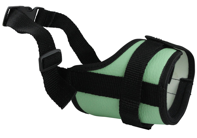 Adjustable Dog Muzzle 6 Sizes Green XL: 12"-15" Snout Circumf. - BeesActive Australia