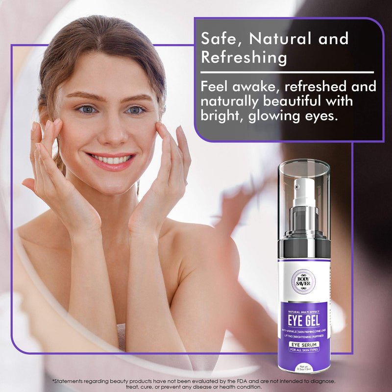 Body Saver Eye Gel Hydrating Eye Serum for Under and Around Eyes to Smooth Fine Lines, Eye Bags, Dark Circles, Wrinkles for Women – 15ml Lightening Eye Gel. - BeesActive Australia