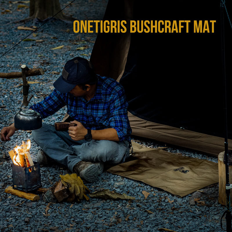 OneTigris Bushcraft Mat, Heavy Duty Tripod Camping Chair Cloth, 500D Cordura Nylon, 4.2ft *2.2ft - BeesActive Australia