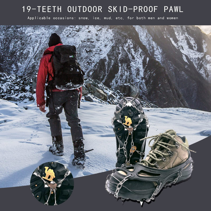 Upgraded Crampons for Shoes and Boots- Traction Ice Cleats , Snow Grips with Stainless Steel Anti Slip Abrasion Resistant 23 Spikes for Hiking, Fishing, Climbing, Mountaineering Size XL… - BeesActive Australia