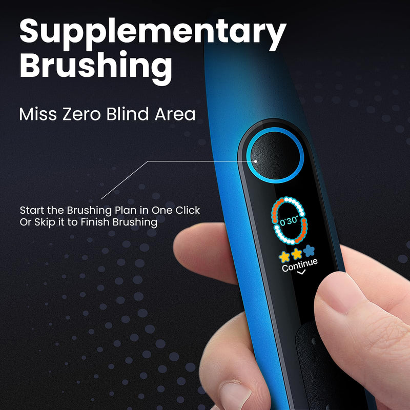 Oclean X10, Smart Sonic Electric Toothbrush, 5 Brushing Modes, 3h-Quick Charge for 60 Days, 2 Min Timer & Pressure Sensor, IPX7 – Blue - BeesActive Australia