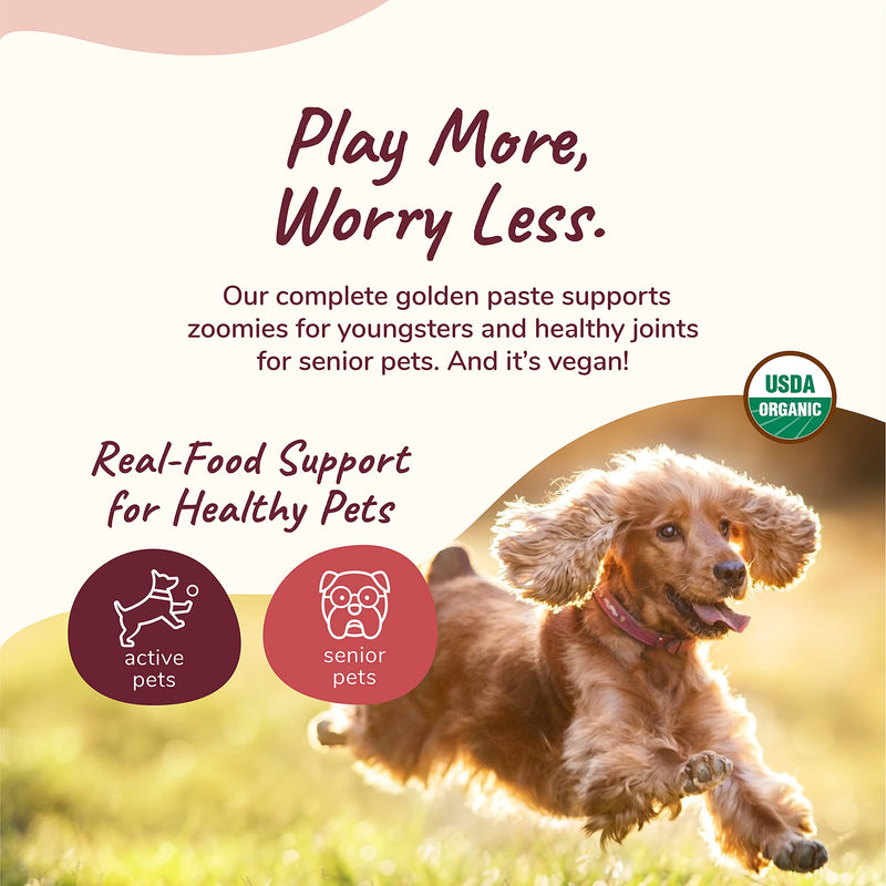 kin+kind Hip and Joint Supplement Dogs and Cats - Organic Healthy Hip & Joint Supplement for Dogs and Cats - Vet Formulated Natural Formula with Organic Turmeric, Black Pepper and Coconut- Made in USA 4 oz - BeesActive Australia