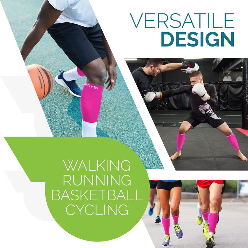 Calf Compression Sleeves For Men & Women - Leg Compression Sleeve - Footless Compression Socks for Shin Splint &Varicose Vein Pink Small - BeesActive Australia