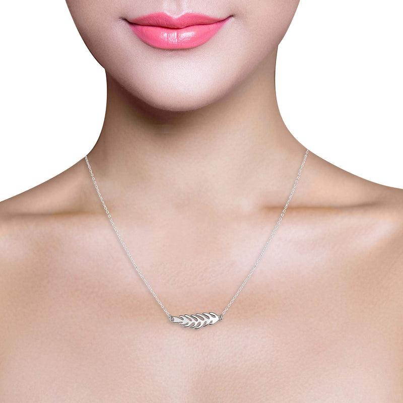 Sofia Milani - Women's Necklace 925 Silver - Leaf Pendant - 50264 - BeesActive Australia
