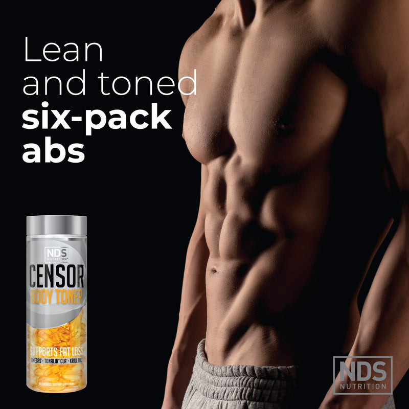 Censor NDS Nutrition Fat Loss and Body Toner with CLA, Fish Oil, Safflower and Omega 3-6-9 Blend - Dietary Supplement for Improved Energy and Health (90 Softgels) 90 Count - BeesActive Australia