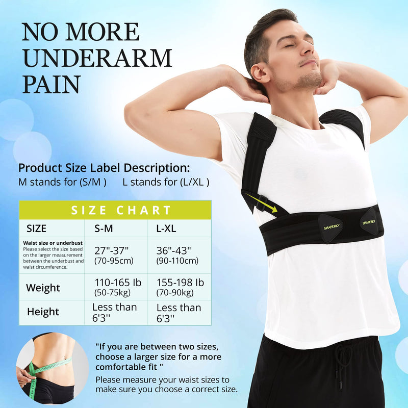 Posture Corrector for Men and Women, Adjustable Upper Back Brace, Muscle Memory Support Straightener, Providing Pain Relief from Neck, Shoulder, and Upper and Lower Back, Large-X Large(37''-47'') - BeesActive Australia