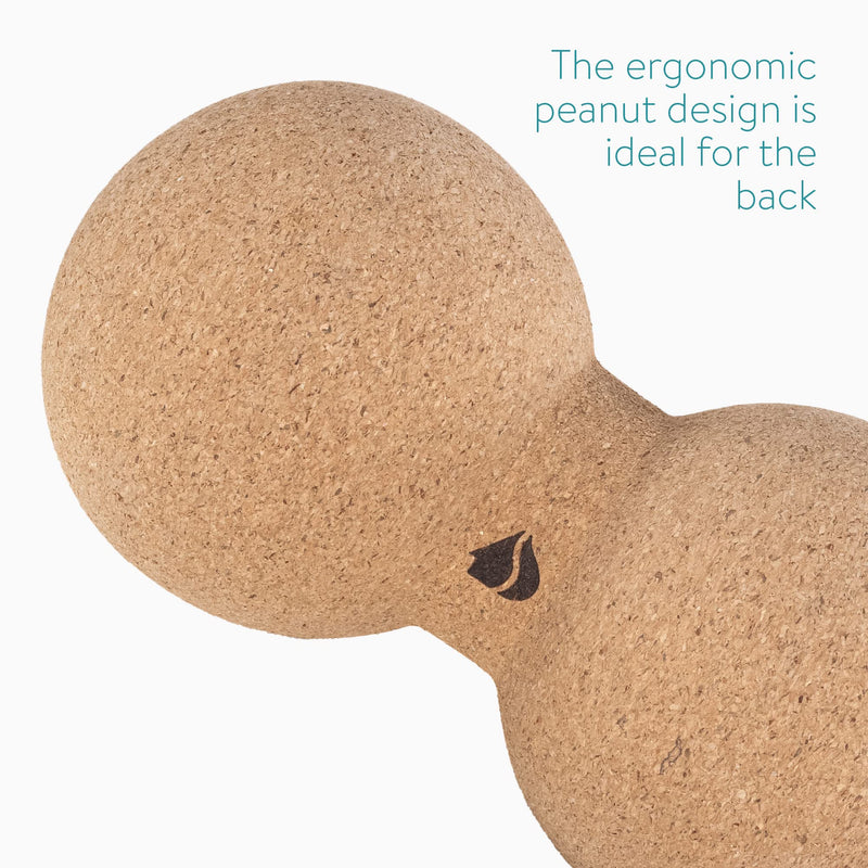 Navaris Cork Massage Roller Ball Set (3 Pieces) - Includes Cork Peanut Roller, Cork Massage Ball, Cork Mini Roller - Rollers for Back and Muscles Ball + Peanut + Roller - BeesActive Australia