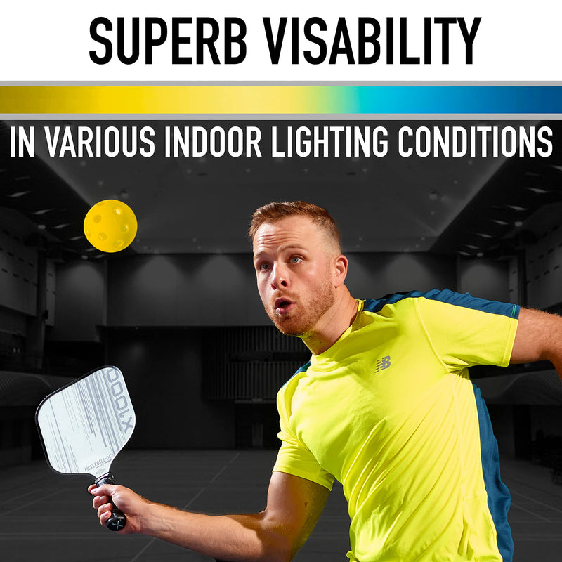 Franklin Sports X-26 Performance Indoor Pickleballs - USA PICKLEBALL APPROVED Yellow 12 Pack - BeesActive Australia