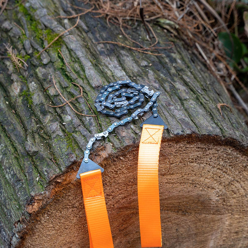 BushWalk Pocket Chiansaw 24 Inch with Sharp Teeth Blades Hand Compact Saw Tools for Camping Hunting Tree Cutting Outdoor Survival Garden Work 24" 11 teeth Orange - BeesActive Australia
