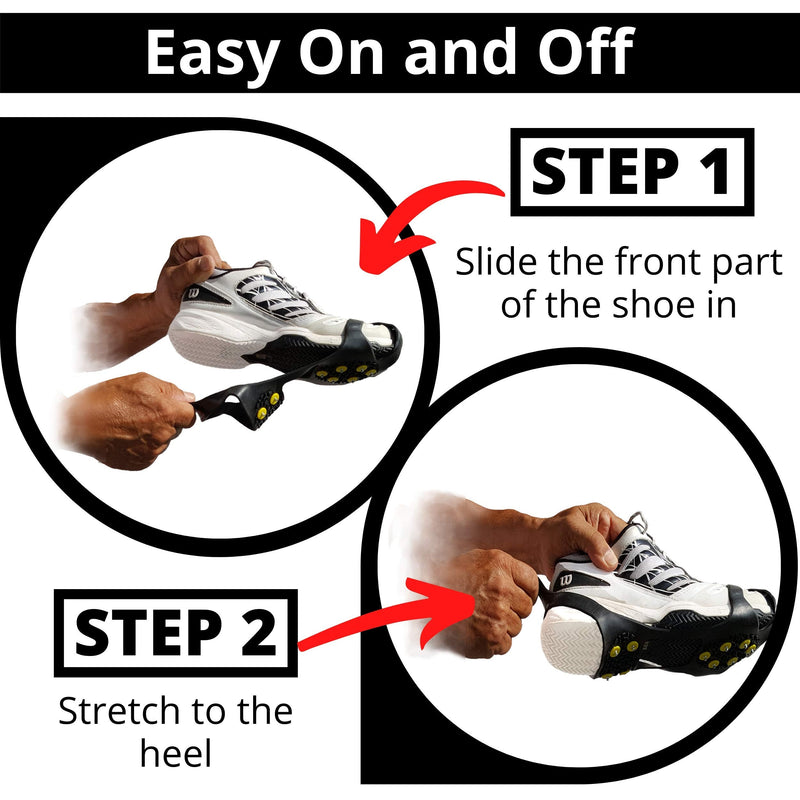Limm Crampons Ice Traction Cleats - Lightweight Traction Cleats for Walking on Snow & Ice - Anti Slip Shoe Grips Quickly & Easily Over Footwear - Portable Ice Grippers for Shoes & Boots Standard Crampons XLarge - BeesActive Australia