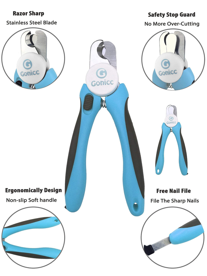 gonicc Dog & Cat Pets Nail Clippers and Small Medium Breeds Nail Clippers. with Safety Guard to Avoid Over Cutting, Free Nail File, Razor Sharp Blade - BeesActive Australia