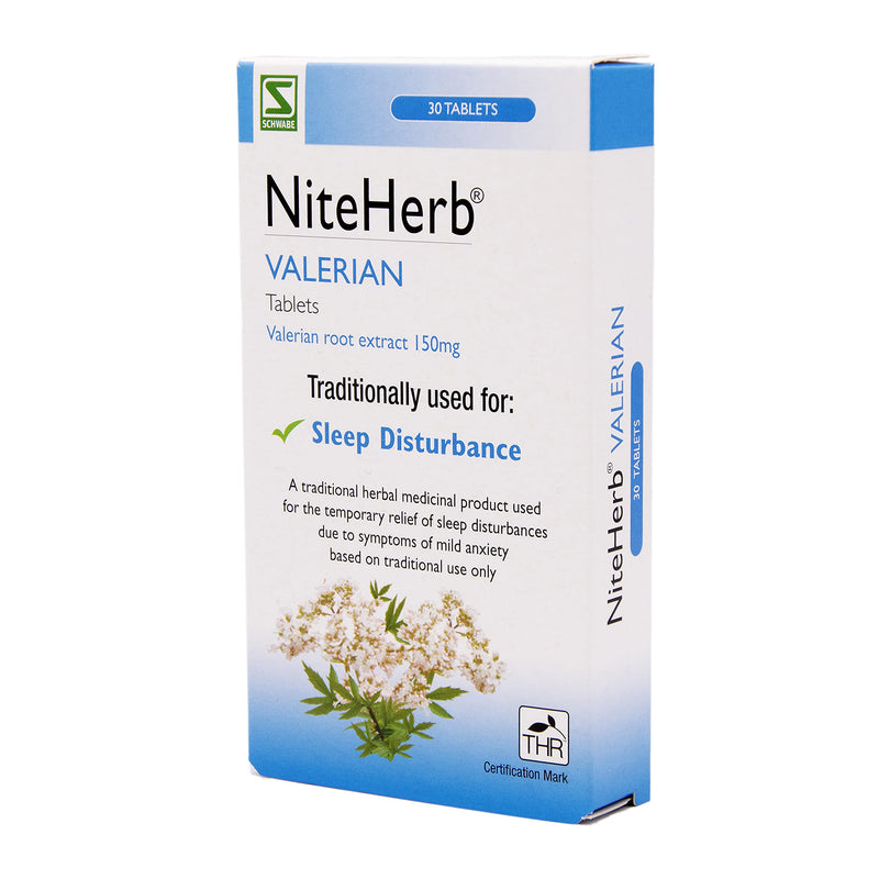 Schwabe Pharma - Niteherb - Valerian Root Extract 150mg - Traditionally used for Sleep Disturbances - Traditional Herbal Medicinal Product - 30 Tablets - BeesActive Australia