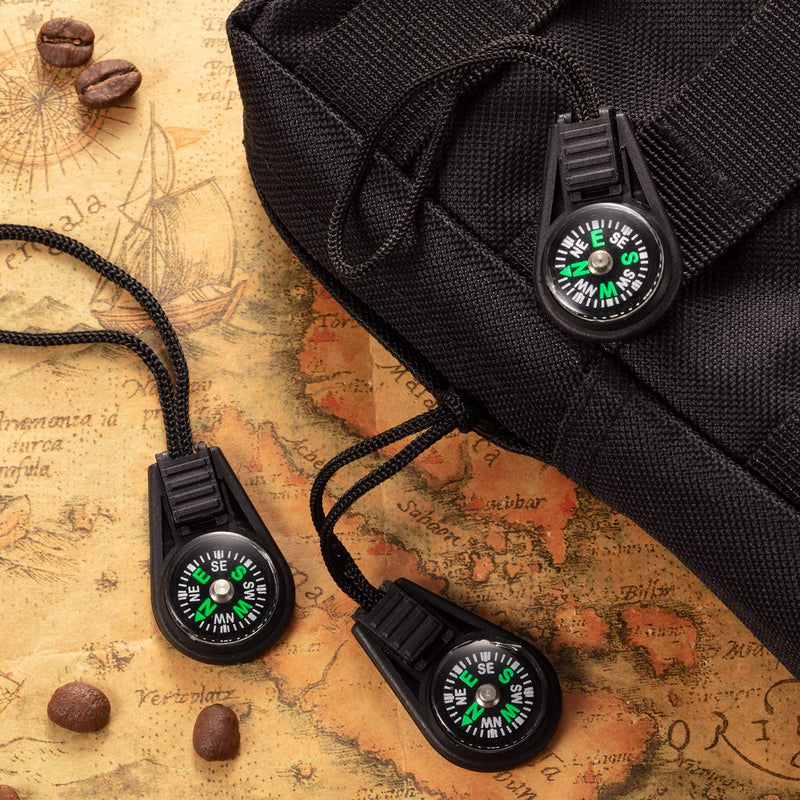 BBTO 100 Pieces Mini Survival Compass Outdoor Camping Hiking Pocket Compass Liquid Filled Mini Compass for Paracord Bracelet Necklace Key Chain - BeesActive Australia