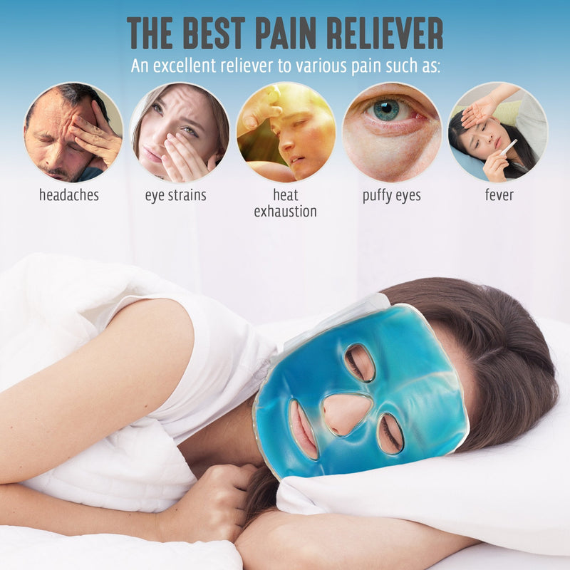 Bramble - Cooling Full Face Gel Masks - Reusable Hot & Cold Compress Pack for Migraine Stress Relief & Relaxation - BeesActive Australia