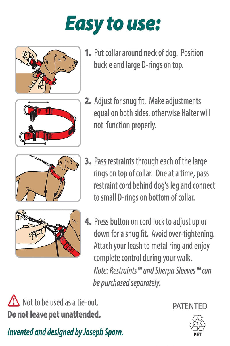 Dog Halter - Non-Pull No-Choke Humane Pet Training Halter Harness, Easy Step-in Vest Collar Halter for Control, Detachable Restraints & Sherpa Sleeves, Patented Dog Pull Control Technology by Sporn Medium Black - BeesActive Australia