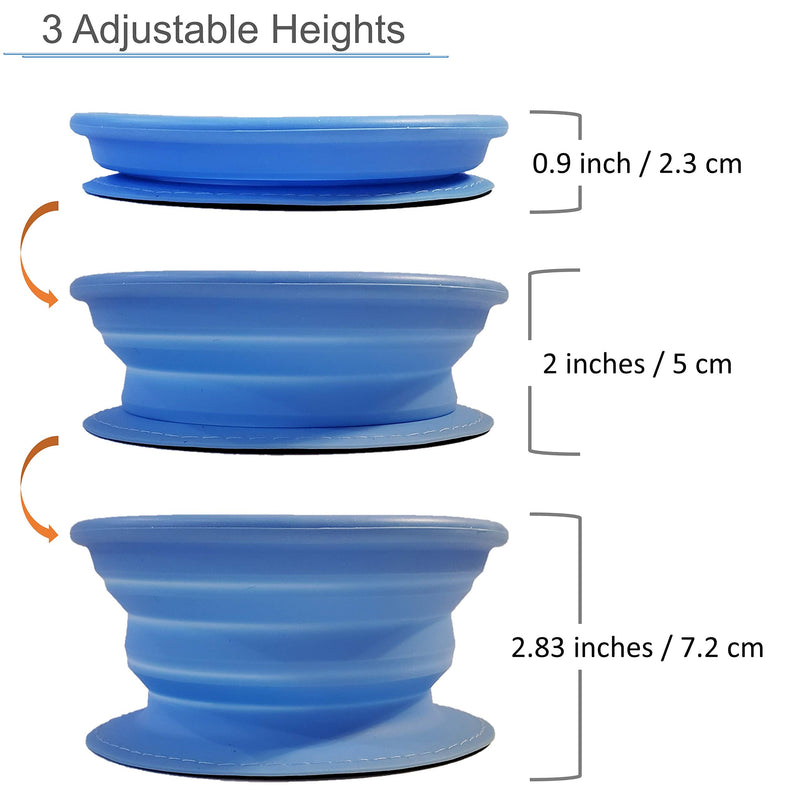 SeacPro Portable Collapsible Foldable Expandable Double Large Silicone Pet Dish Bowls with Carabiner & Shoulder Strap, for Travel, Hiking and Camping, Feeding Dogs Cats with Food and Water - BeesActive Australia