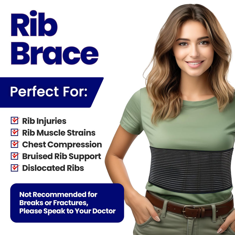 Chest Binder Rib Brace – Rib Belt to Reduce Rib Cage Pain. Chest Compression Support for Rib Muscle Injuries, Bruised Ribs or Rib Flare. Breathable Chest Wrap Breast Binder for Women or Men (S/Med) S/M (Pack of 1) - BeesActive Australia