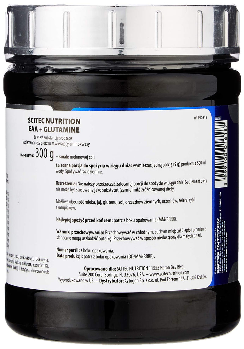 Scitec Nutrition EAA + Glutamine 300 g Melon-Cola 300 g (Pack of 1) - BeesActive Australia