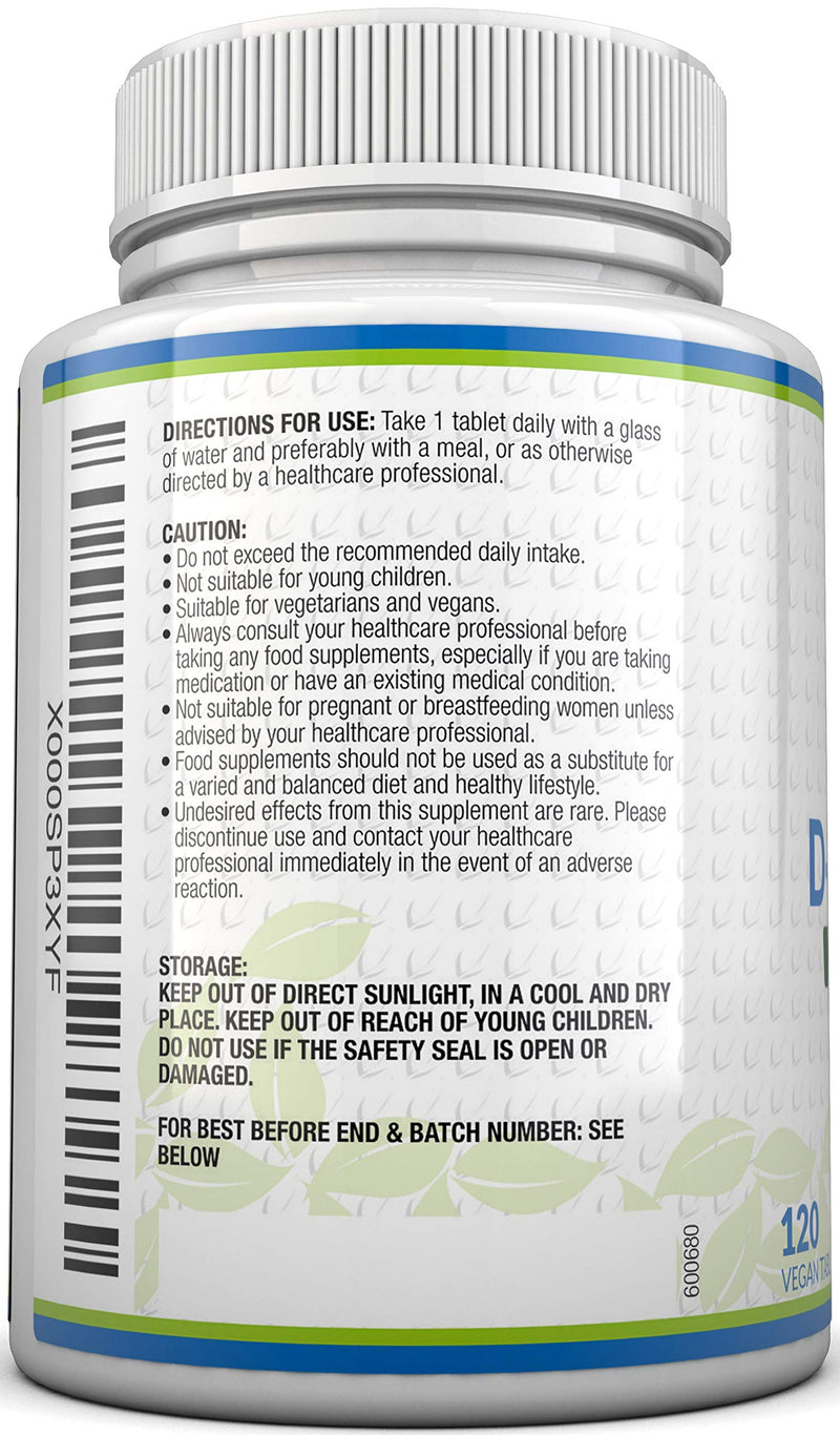 D-Mannose Tablets 500mg - 120 Vegan Tablets - 4 Month Supply - High Strength D Mannose - Not Capsules or Powder - Made in The UK - BeesActive Australia