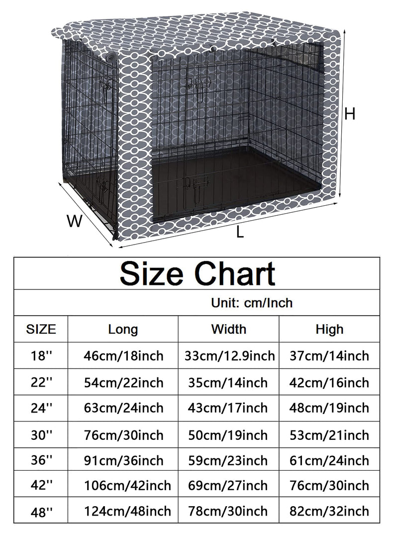 Pethiy Dog Crate Cover Durable Polyester Pet Kennel Cover Universal Fit for Wire Dog Crate - Fits Most 24-48 inch Dog Crates-Cover only 36-Inch Grey - BeesActive Australia
