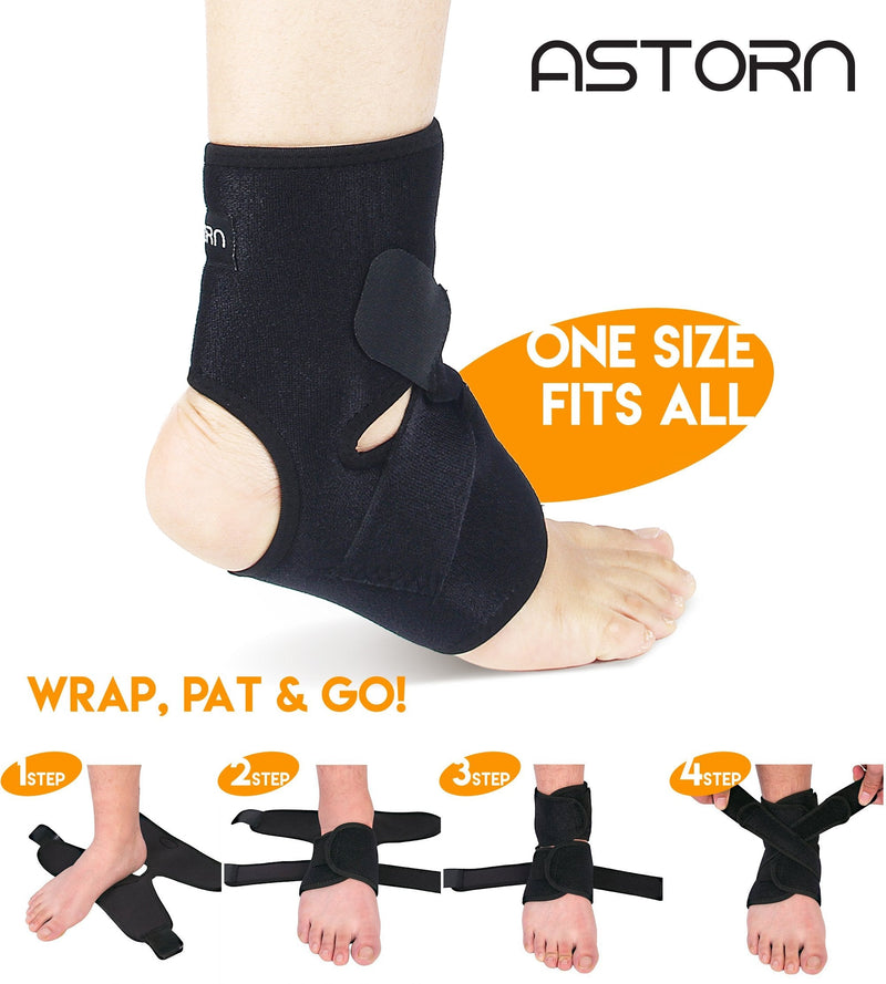 Ankle Brace & Achilles Tendon Support Sleeve by Astorn. Compression Wrap for Plantar Fasciitis, Heel Spurs & Achilles Tendinitis. One Size Fits All Ankle Support Wrap for Running & Everyday Wear. - BeesActive Australia