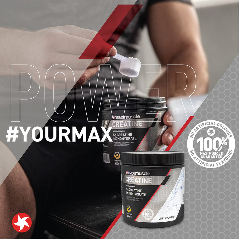 Maximuscle Creatine | Performance Boosting Creatine Monohydrate Powder | Unflavoured, 300g - 60 Servings - BeesActive Australia