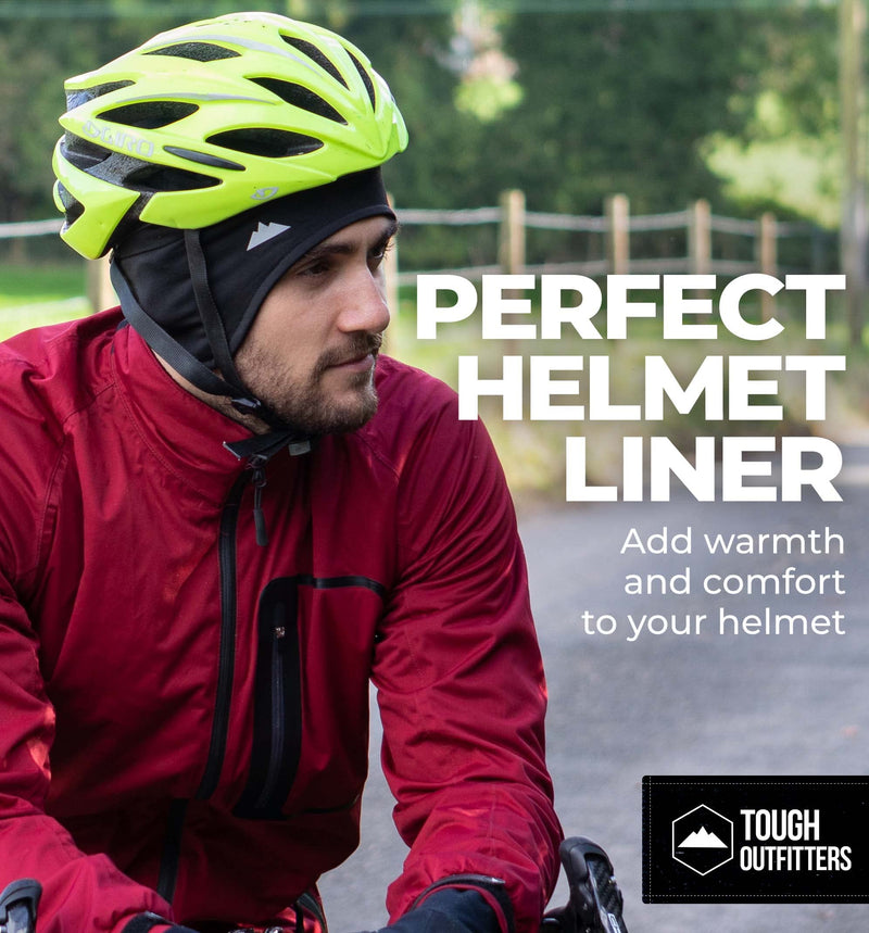 Helmet Liner Skull Cap Beanie - Ultimate Thermal Retention and Performance Moisture Wicking. Perfect for Running, Cycling, Skiing & Winter Sports. Fits Under Helmets (HL with Ear Covers) Black - BeesActive Australia